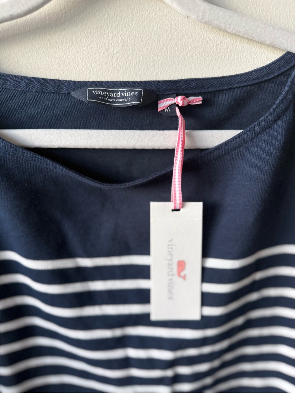 Vineyard Vines Navy & White Striped Boatneck Top NWT - Picture 2 of 4